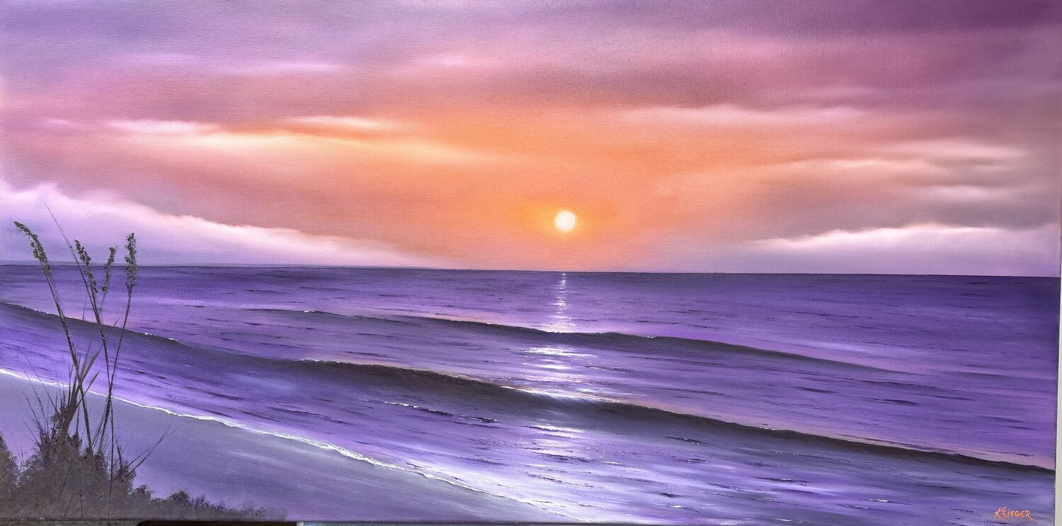 Golden Hour Serenity Marco W. Krieger Originalgemälde zu verkaufen