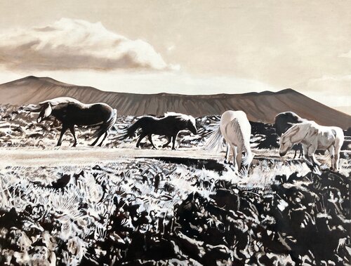 Il quadro dei cavalli by Micol Magni, Painting for Sale on Select