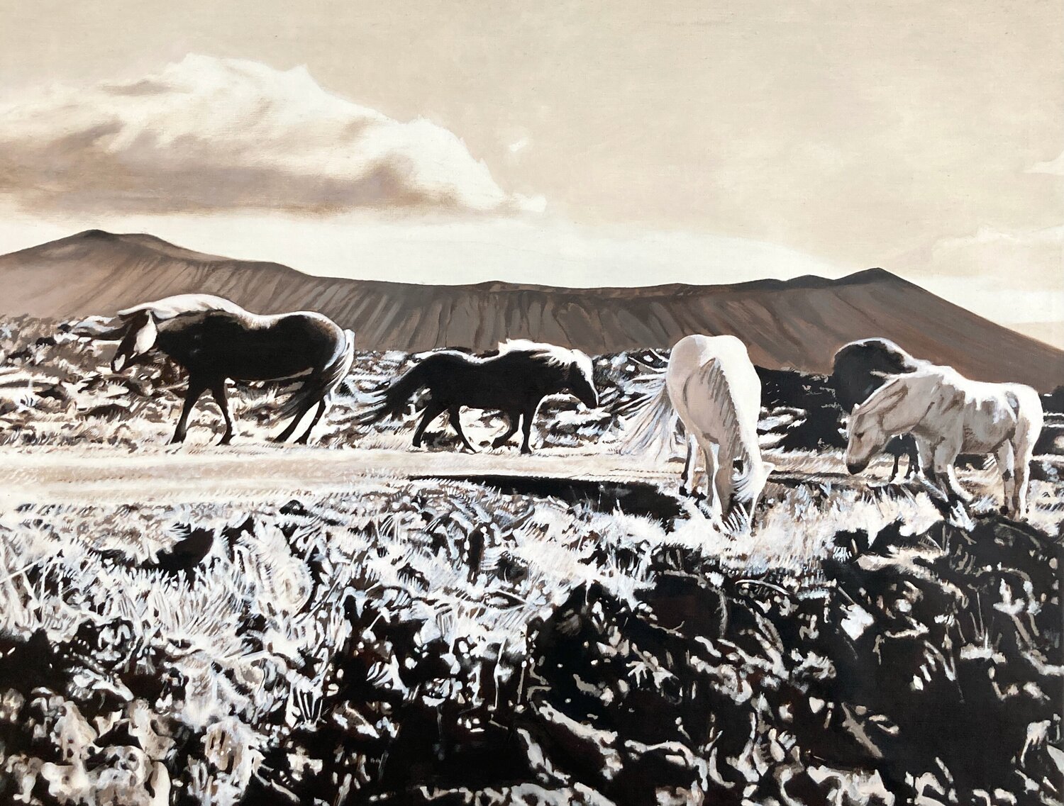 Il quadro dei cavalli Micol Magni Original painting for sale