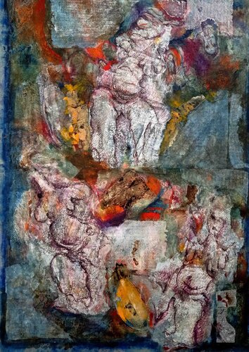 Les bleus de l'âme by Lucile Travert, Painting for Sale on Select