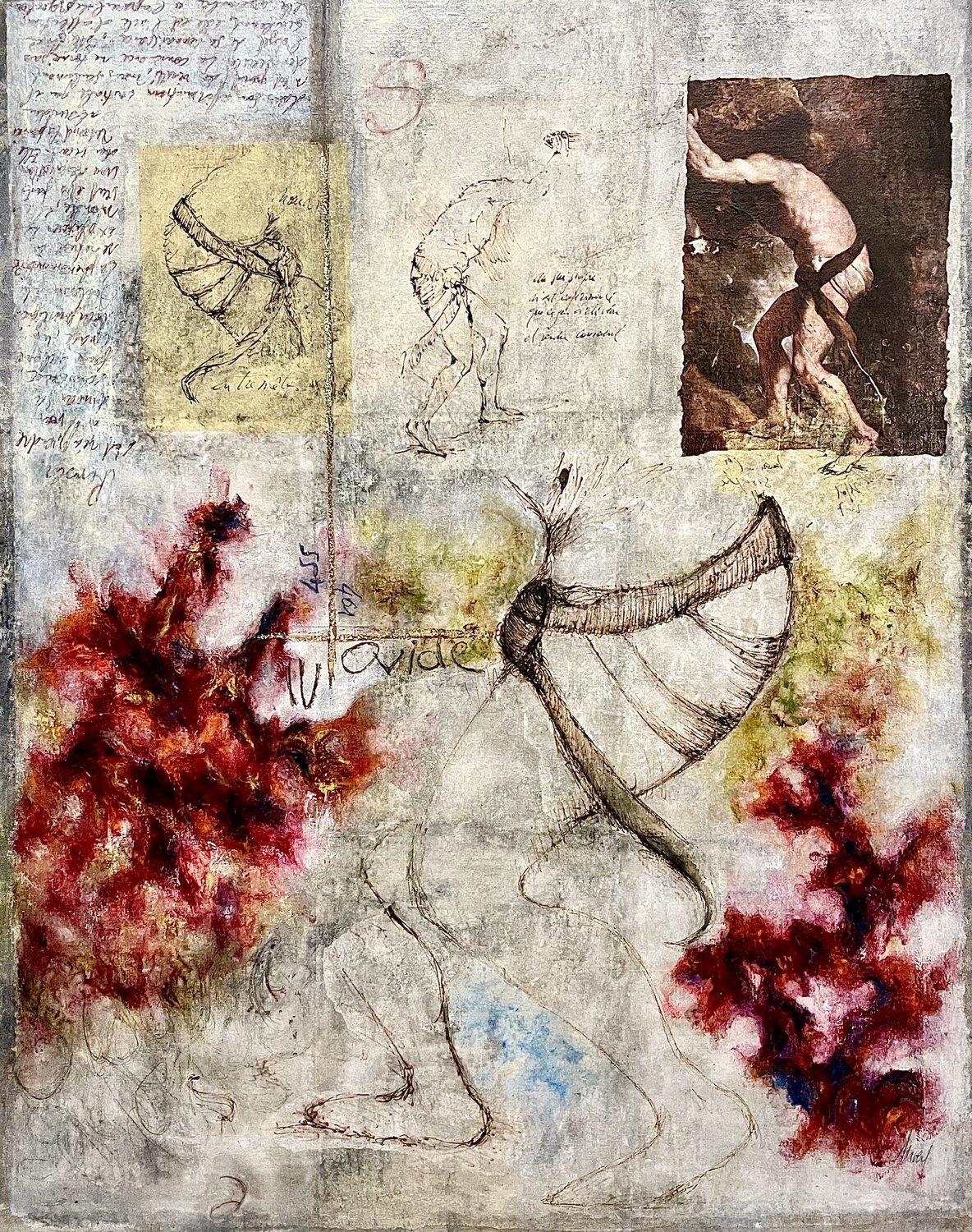 Sisyphe, Titien, Camus et moi Lucile Travert Original painting for sale