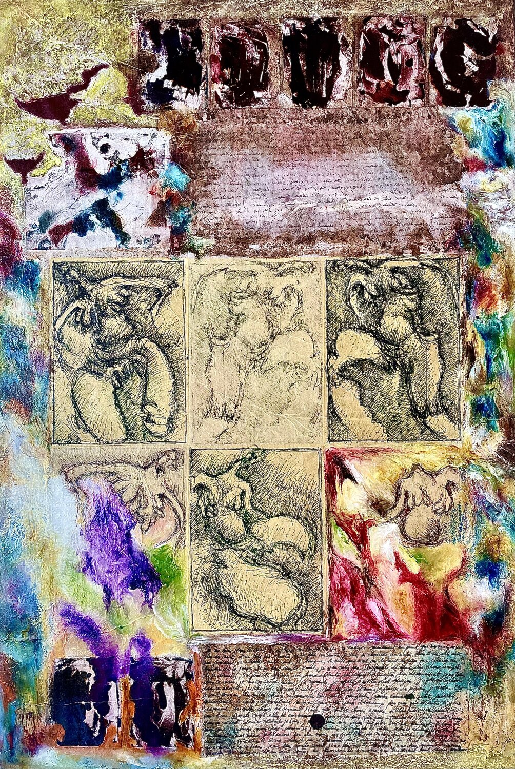 Erased time Lucile Travert Original painting for sale