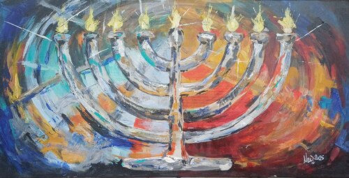 Hanukkah Glow by Monika Nun, Painting for Sale on Select