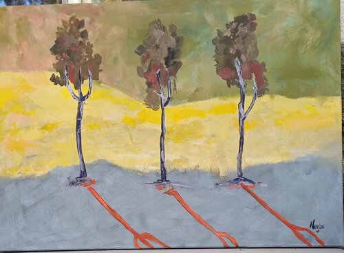 Three Trees in the Park by Monika Nun, Painting for Sale on Select