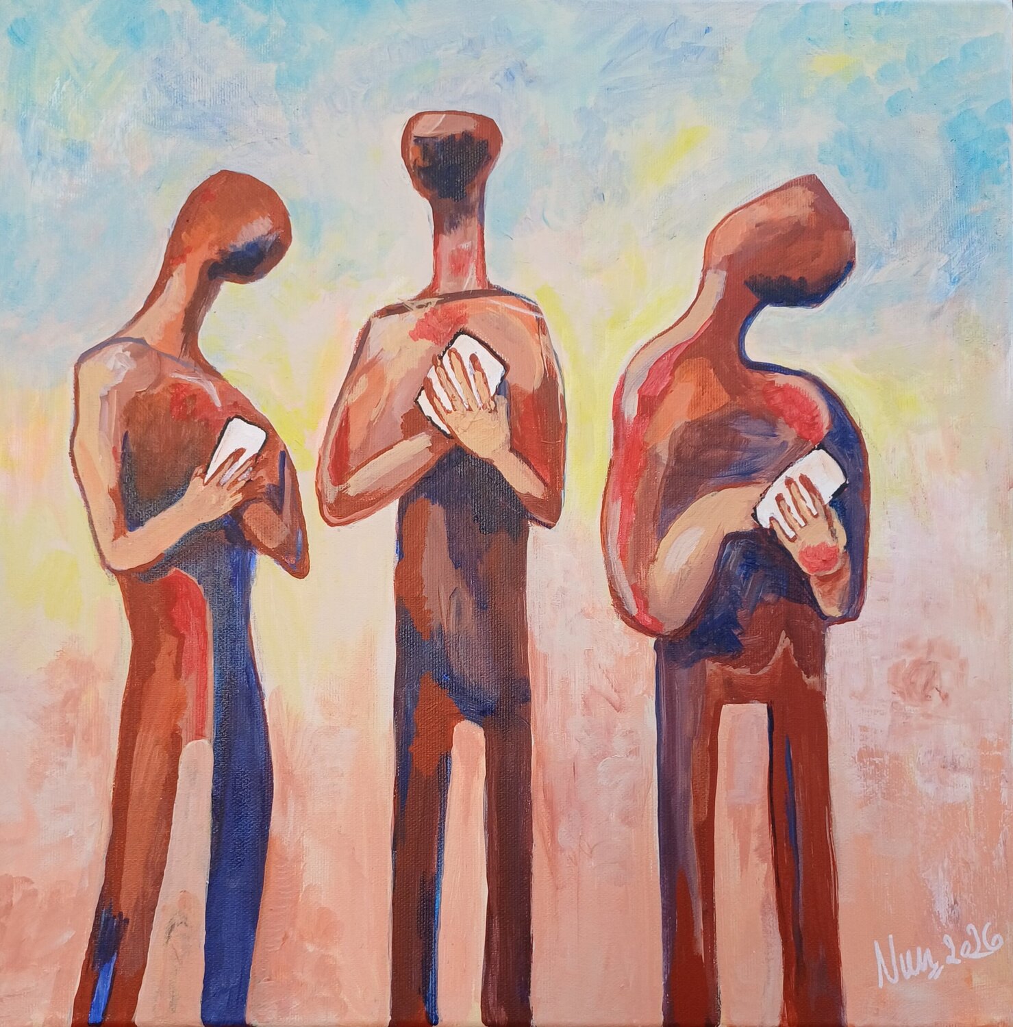 Generations of Digital Solitude Monika Nun Original painting for sale