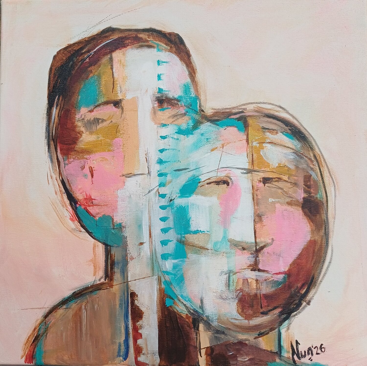 The Brothers Monika Nun Original painting for sale