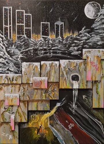 Wintergast (winter guest) by Kim Niklas George, Painting for Sale on Select