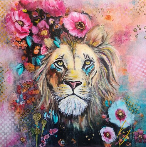 Flowers in Your Hair by Karine Jeuffroy, Painting for Sale on Select