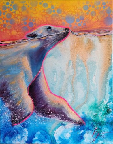 Morning Swim by Karine Jeuffroy, Painting for Sale on Select