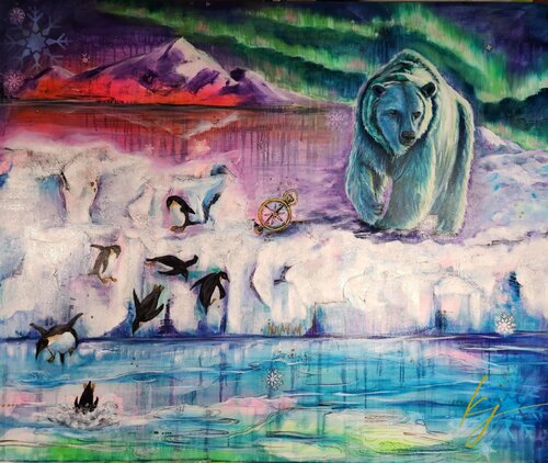 Poles Apart by Karine Jeuffroy, Painting for Sale on Select