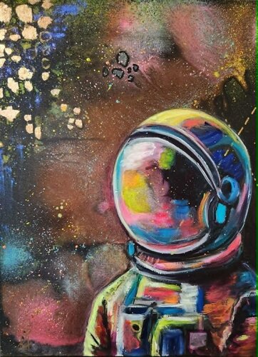 Fly me to the Moon by Karine Jeuffroy, Painting for Sale on Select