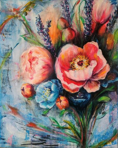 Say it with Flowers von Karine Jeuffroy, Malerei kaufen auf Select