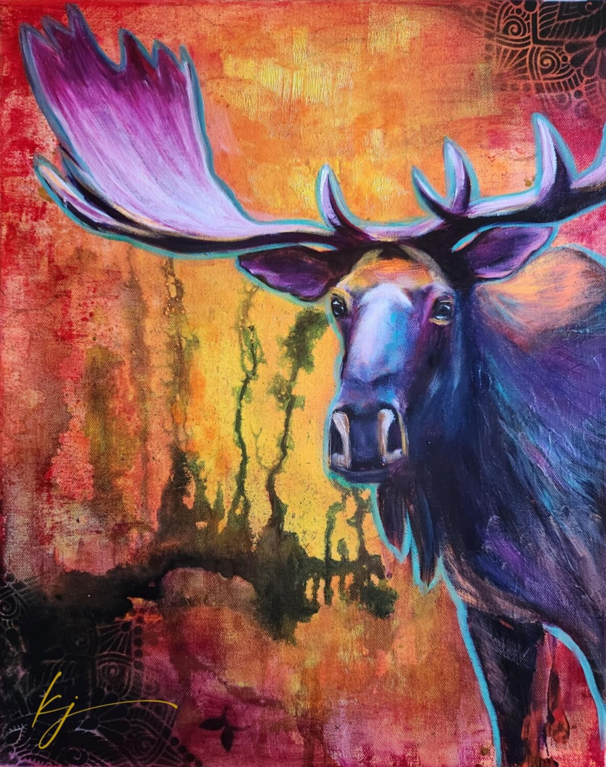 The Last Light of October Karine Jeuffroy Original painting for sale