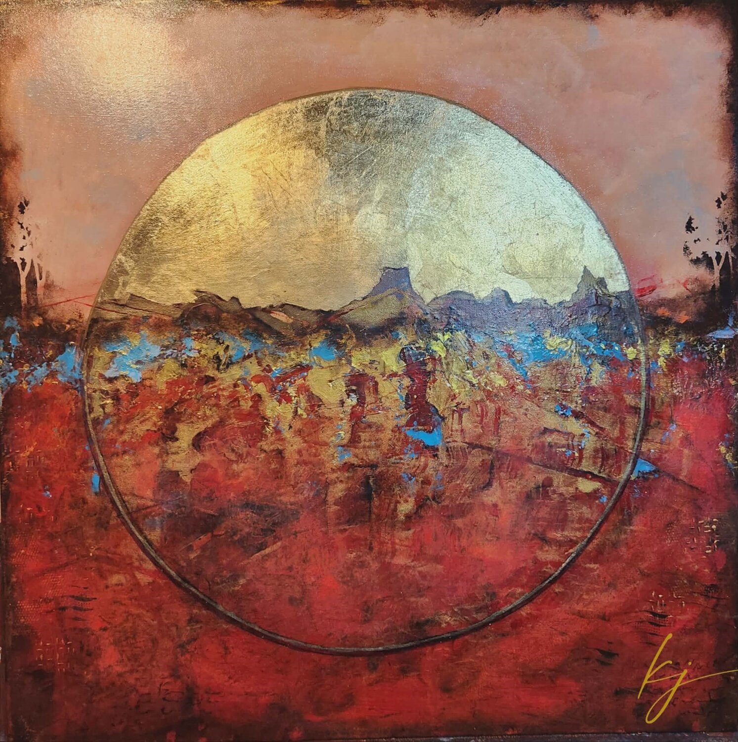 Fault Lines of a Shared Planet Karine Jeuffroy Original painting for sale