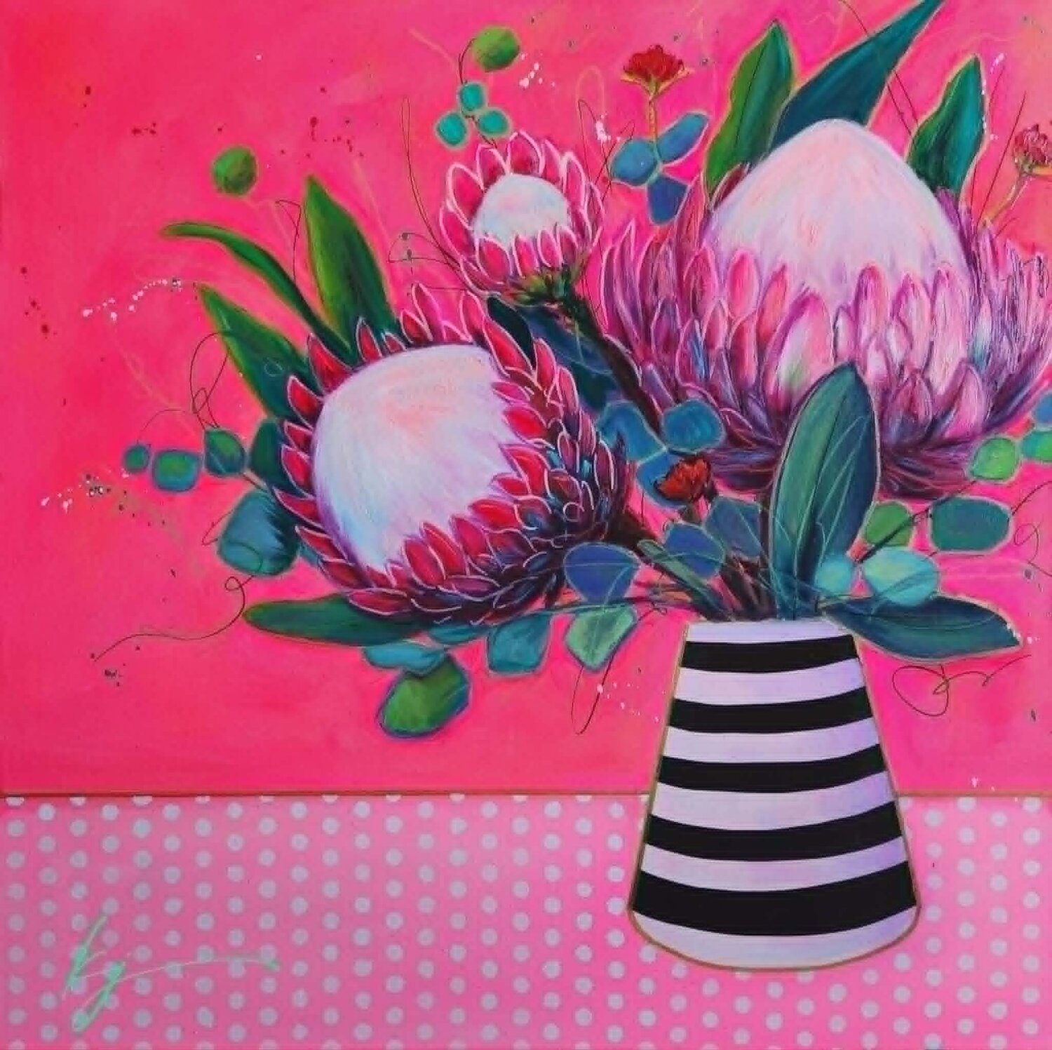 A Neon Still Life Karine Jeuffroy Original painting for sale