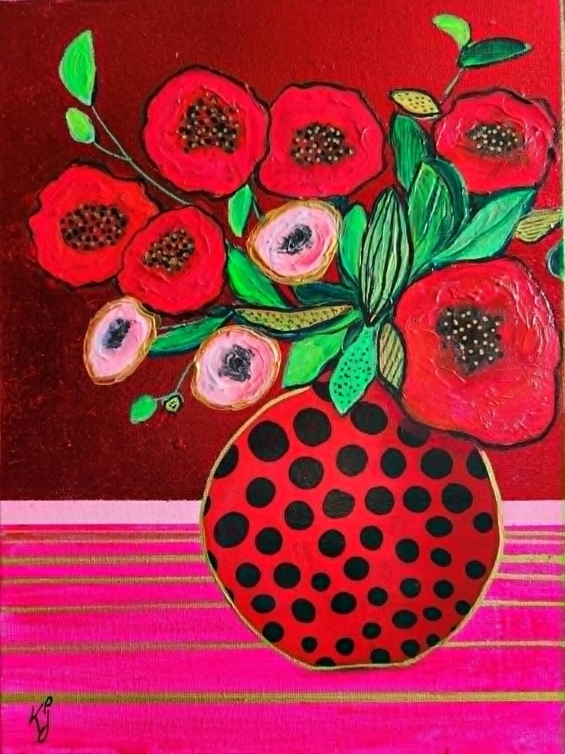 I See Red Karine Jeuffroy Original painting for sale