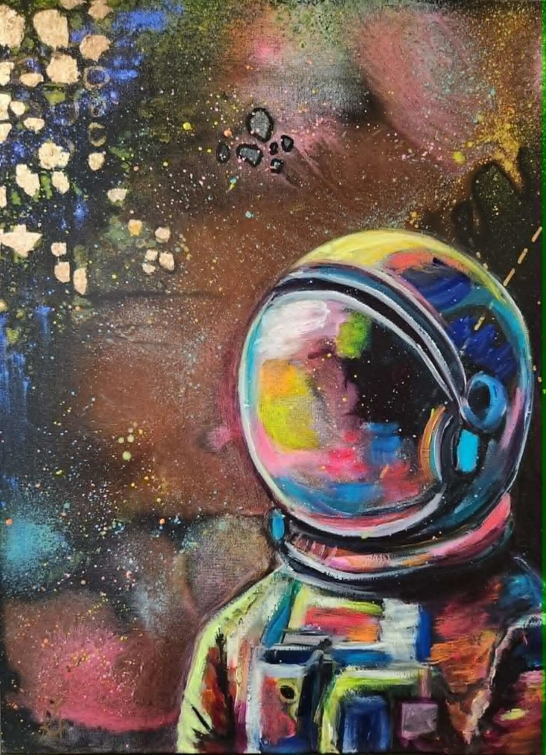 Fly me to the Moon Karine Jeuffroy Original painting for sale