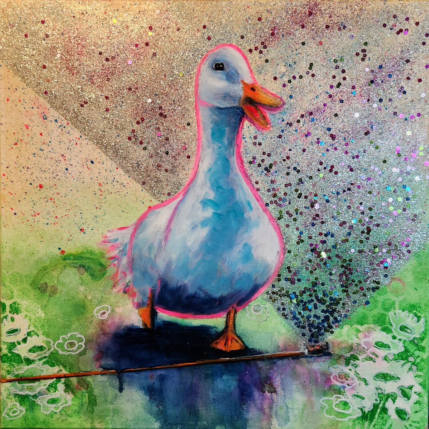 A Glittering Downpour Karine Jeuffroy Original painting for sale