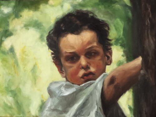 The cherub. by diego Cuéllar, Painting for Sale on Select