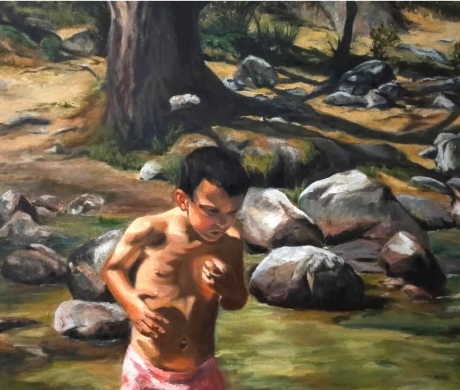 Feeling the river diego Cuéllar Original painting for sale