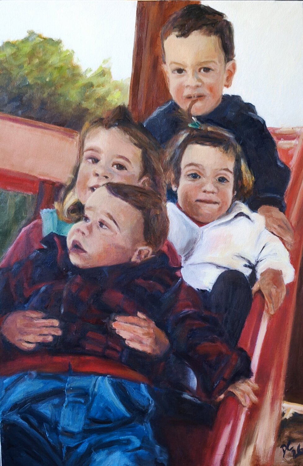 Family matters diego Cuéllar Original painting for sale