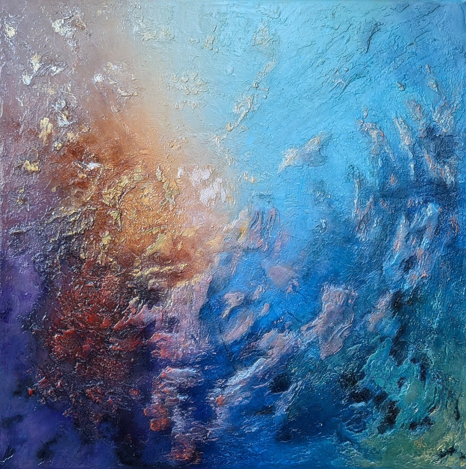 Une Danse entre Abysse et Cosmos Yulia KESTENER Original painting for sale