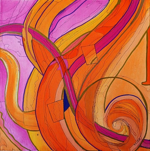 Orange and Pink by Francesca Licchelli, Painting for Sale on Select