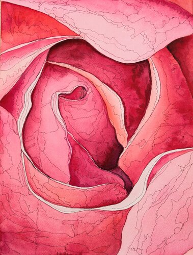 Inner Bloom — Crimson by Francesca Licchelli, Painting for Sale on Select