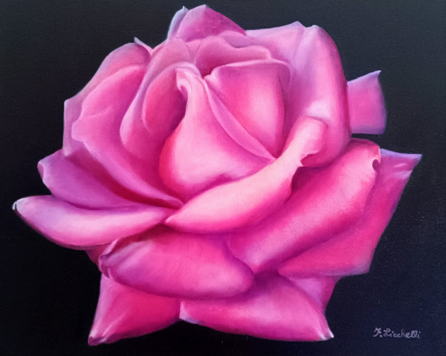 Pink and Black Francesca Licchelli Original painting for sale