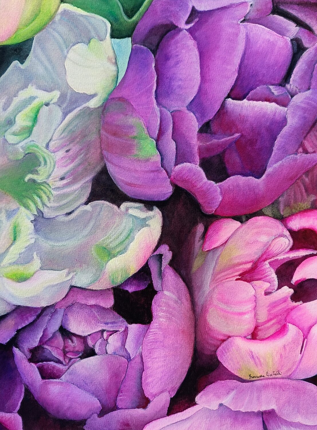 Between Violet and Light Francesca Licchelli Original painting for sale