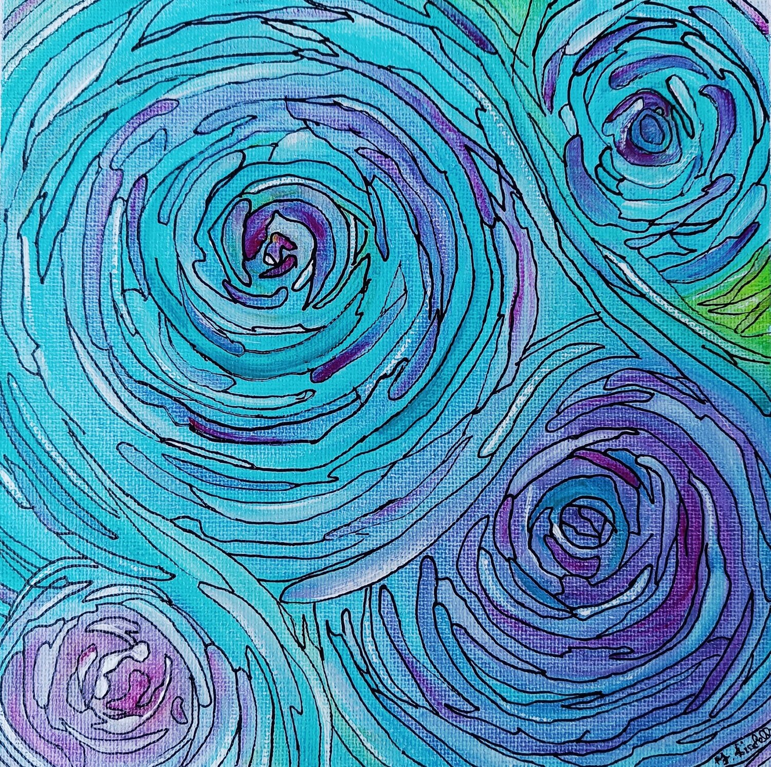 Ocean Spiral Francesca Licchelli Original painting for sale