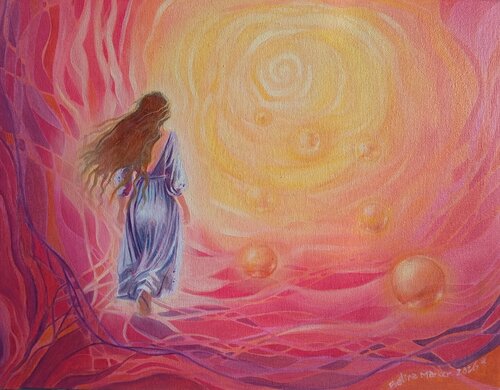 Vestirse de cielo by Betina Marker, Painting for Sale on Select