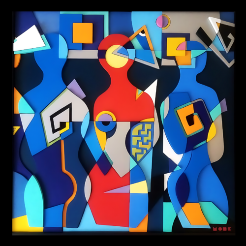 Figure e Geometrie by MONK -Sangiorgio, Painting for Sale on Select