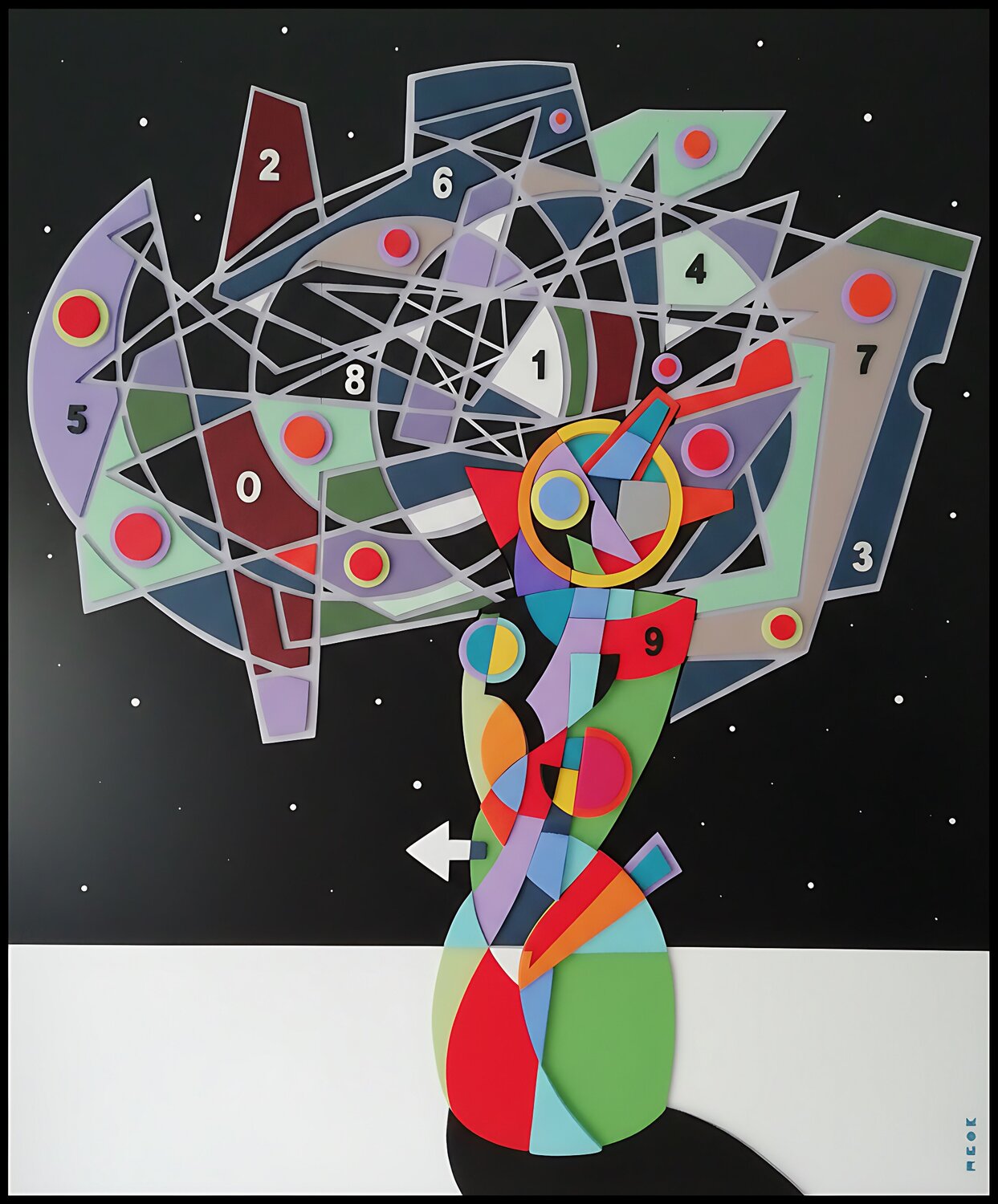 Cosmo Caos MONK -Sangiorgio Original painting for sale