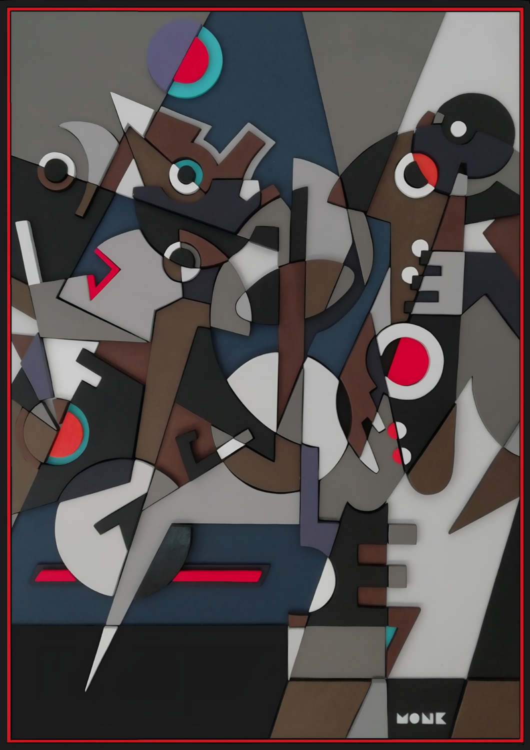 Sax And Drums MONK -Sangiorgio Original painting for sale