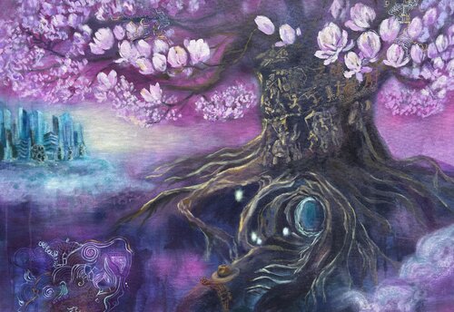 Fables of the Tree That Remembers (And the Hat Left Behind) von Irina Shishkova, Malerei kaufen auf Select