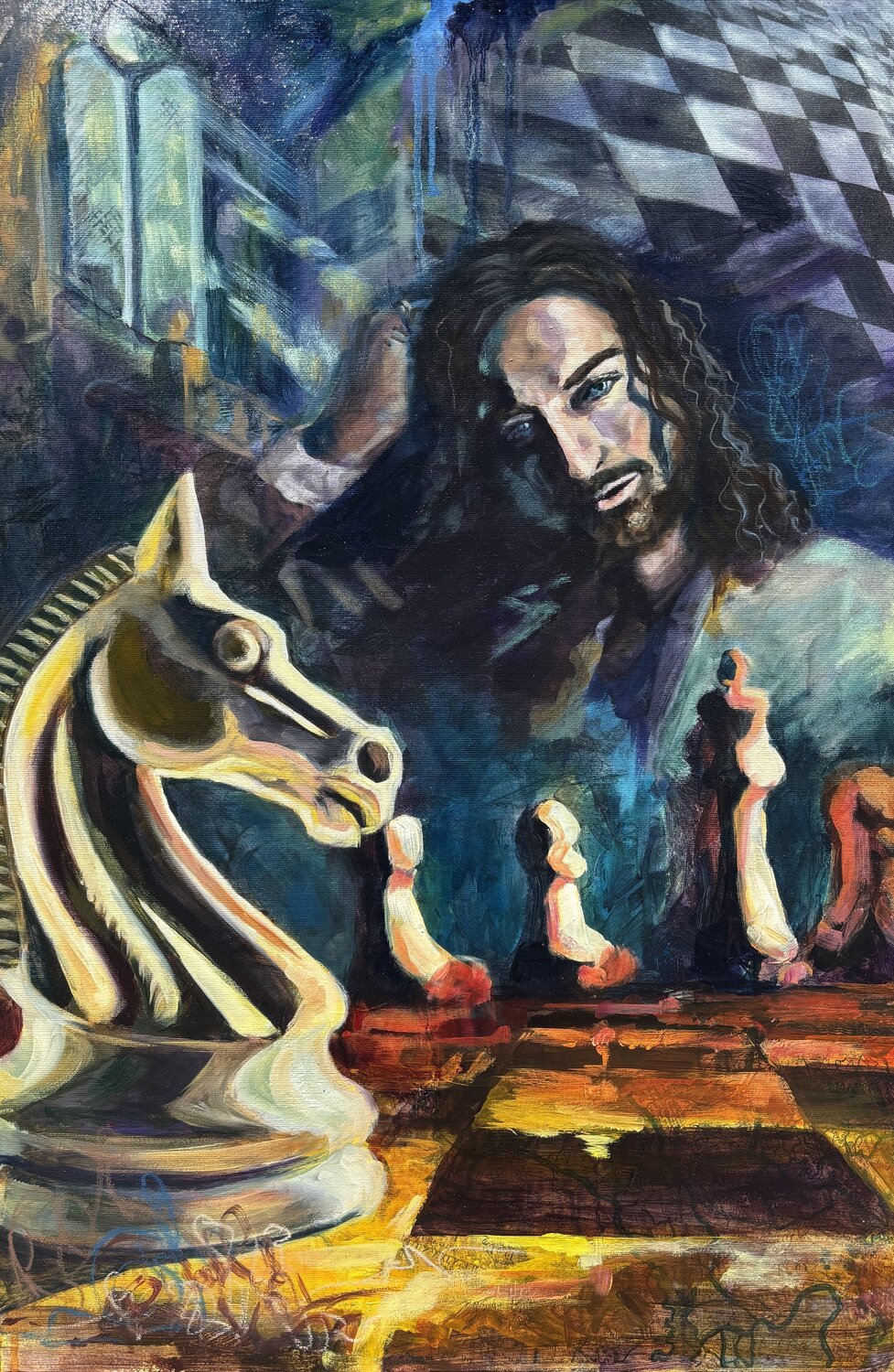 The Knight's Next Move Irina Shishkova Originalgemälde zu verkaufen