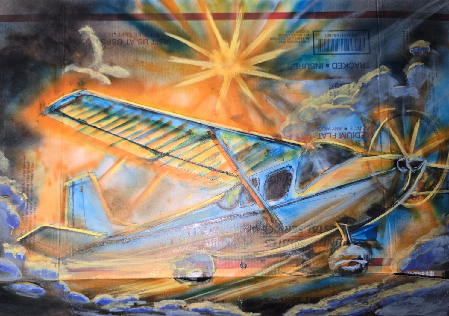 Lift Between Destinations Ryan Beal Original painting for sale