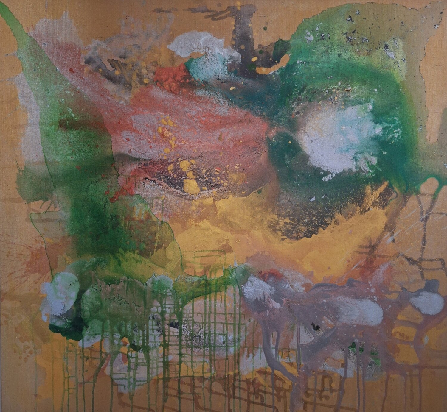Der Zauberer (Rahmen angefertigt aus echtem Leinenstoff) Allegra Wagner Original painting for sale