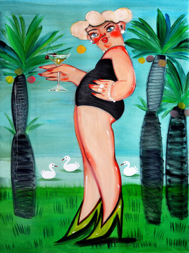Between Palms by Yana Medow, Painting for Sale on Select