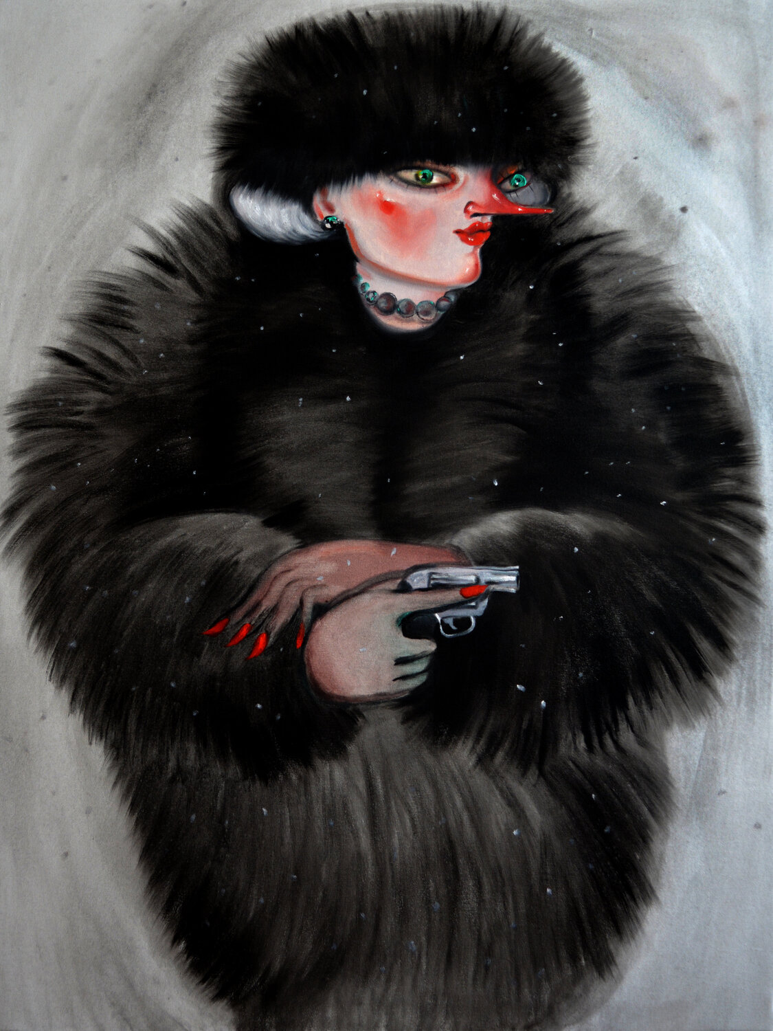 Fur-st Murder Yana Medow Original painting for sale