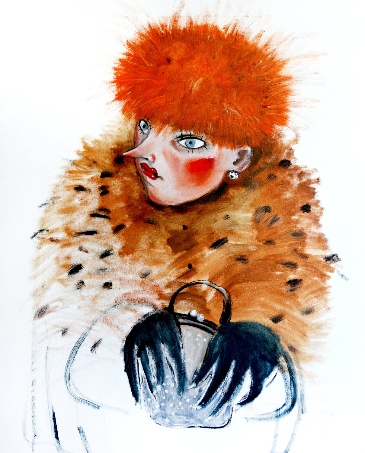 Fur and Resolve Yana Medow Original painting for sale