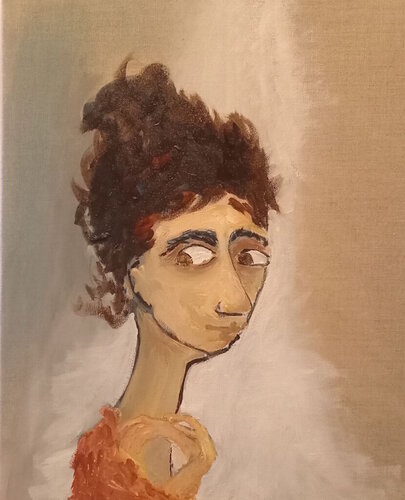 Femme au long cou by Marie France De La Cochetiere, Painting for Sale on Select