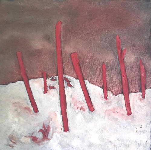 Piquets rouges by Marie France De La Cochetiere, Painting for Sale on Select
