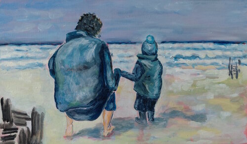 Père et fils by Marie France De La Cochetiere, Painting for Sale on Select
