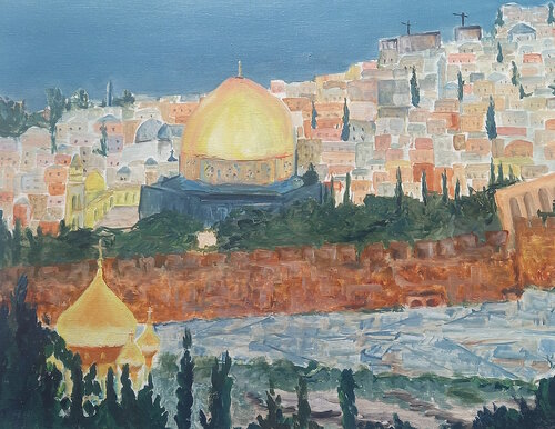 Jérusalem by Marie France De La Cochetiere, Painting for Sale on Select