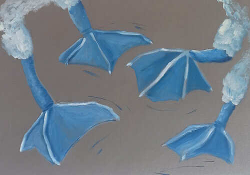 Danse des pieds bleus by Marie France De La Cochetiere, Painting for Sale on Select