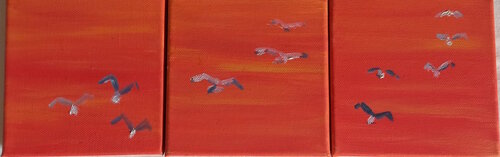 Envol de mouettes by Marie France De La Cochetiere, Painting for Sale on Select