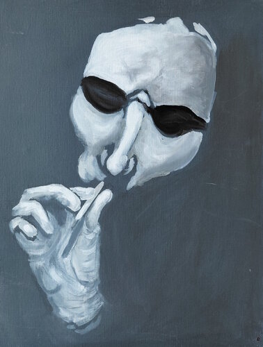 Le Fumeur by Marie France De La Cochetiere, Painting for Sale on Select