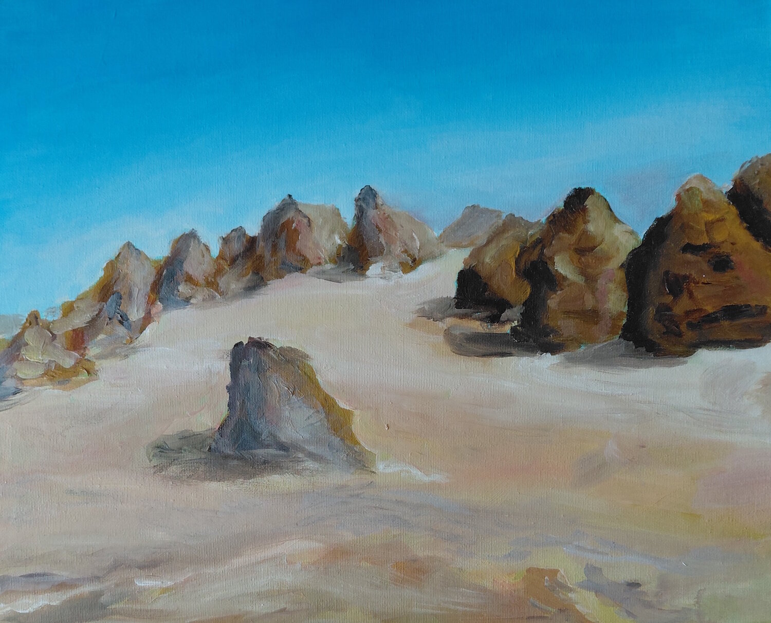 Le silence du désert Marie France De La Cochetiere Original painting for sale